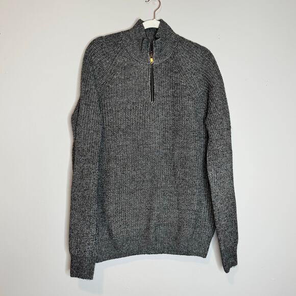 Alesbury 1/4 Zip Ribbed Pullover Sweater Charcoal Gray Men Large NWT - Picture 2 of 9